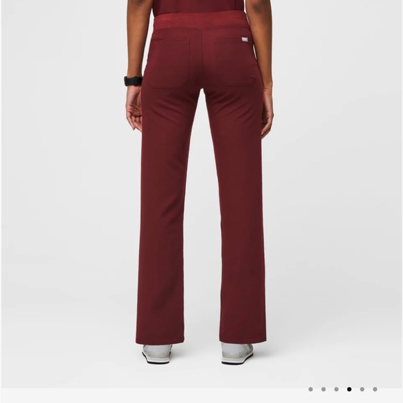 Figs Livingston Basic Scrub Pants in Burgundy - Picture 2 of 6